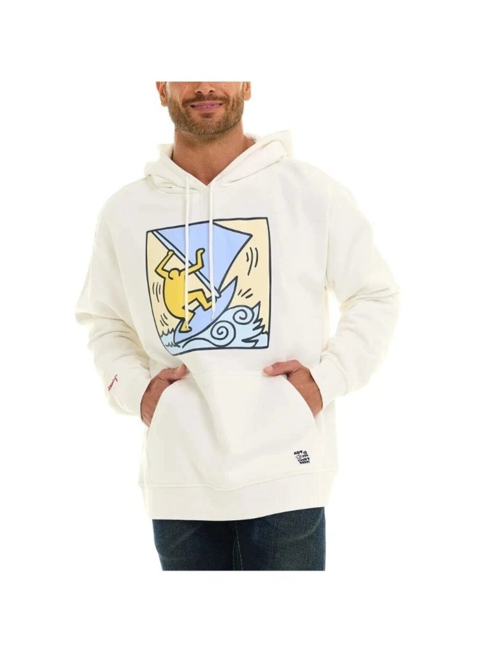 NWT Keith Haring Ivory Men's L Graphic Hoodie